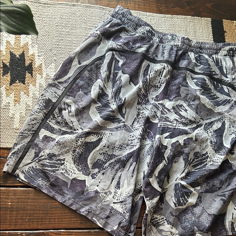 lululemon athletica Gray Patterned Athletic Shorts